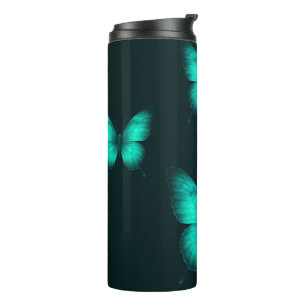 DESIGN BORBOLETAS VERDES Garrafa Térmica Thermal Tumbler