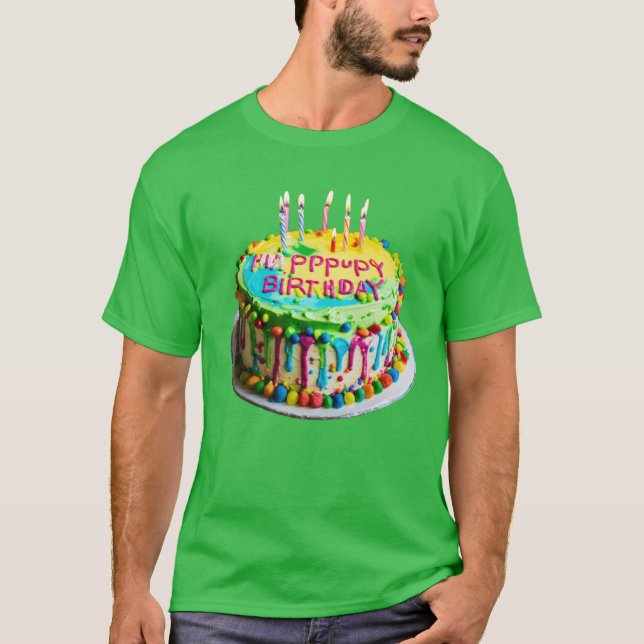 Design Brithday cake colours design men's T-Shirt  (Front)