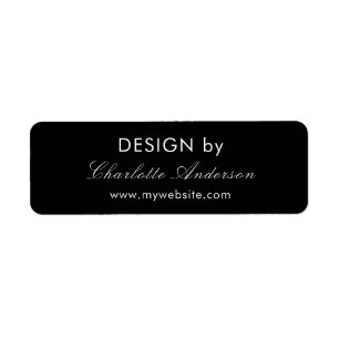 Design by name business entrepreneur black white return address label