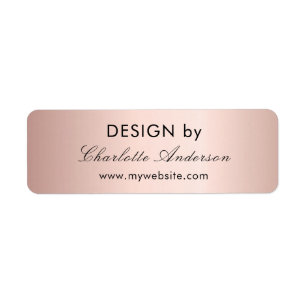 Design by name business entrepreneur rose gold return address label