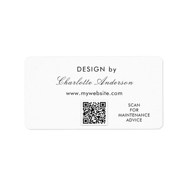 Design by name white business entrepreneur label (Front)