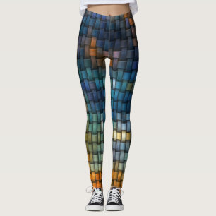 Design composed of colourful interlaced stripes leggings
