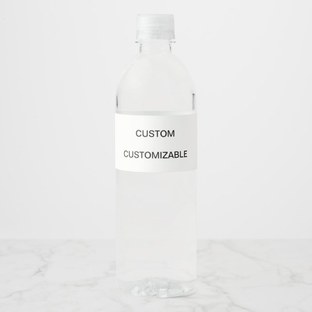 DESIGN CUSTOM CUSTOMIZABLE BLANK TEMPLATE WATER BOTTLE LABEL (Front)