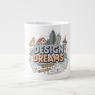 Design Dreams Architecture & Engineering Sketch Large Coffee Mug