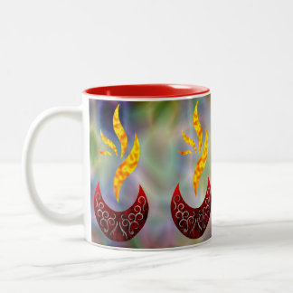 design flame of fire Two-Tone coffee mug