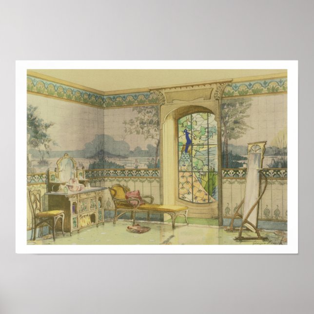 Design for a Bathroom, from 'Interieurs Modernes', Poster (Front)