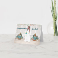 Design for a Black Debutante in White & Teal