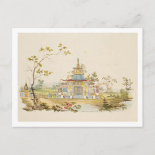 Design for a Chinese Temple, c.1810 (pen & ink and Postcard