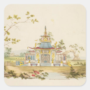 Design for a Chinese Temple, c.1810 (pen & ink and Square Sticker