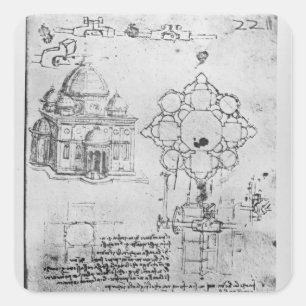 Design for a church, fol. 4r square sticker