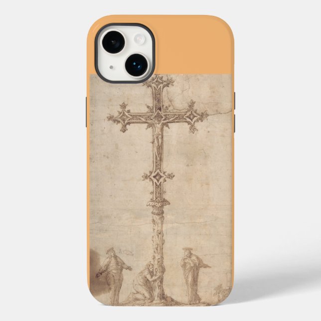 Design for a Crucifix with the Virgin Mary Case-Mate iPhone Case (Back)