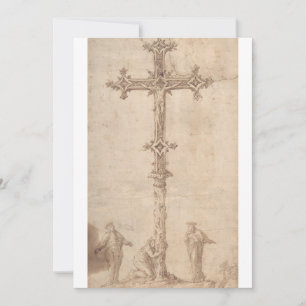 Design for a Crucifix with the Virgin Mary Invitation