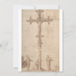 Design for a Crucifix with the Virgin Mary Thank You Card