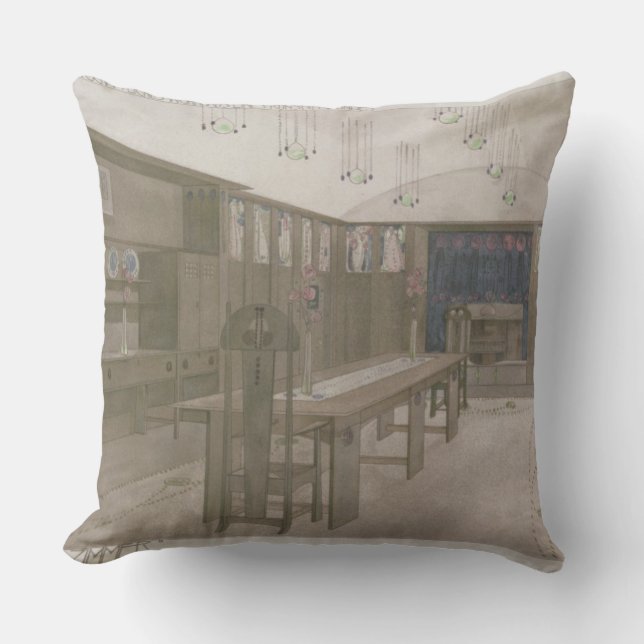 Design for a Dining Room, 1901 (colour litho) Cushion (Front)