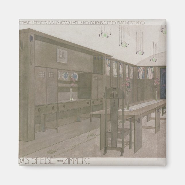 Design for a Dining Room, 1901 (colour litho) Magnet (Front)