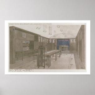 Design for a Dining Room, 1901 (colour litho) Poster