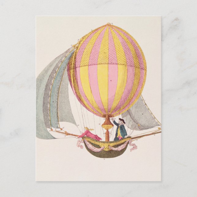 Design for a dirigible, French, c.1785 Postcard (Front)