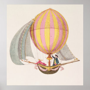 Design for a dirigible, French, c.1785 Poster