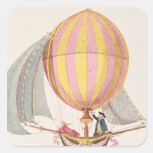 Design for a dirigible, French, c.1785 Square Sticker
