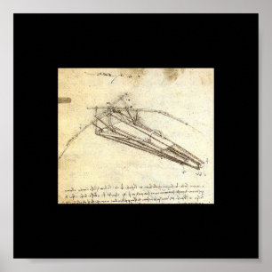 Design for a Flying Machine by Leonardo Da Vinci Poster