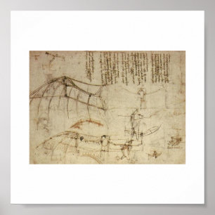 Design for a Flying Machine by Leonardo Da Vinci Poster