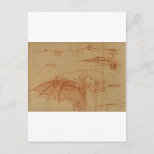Design for a flying machine postcard