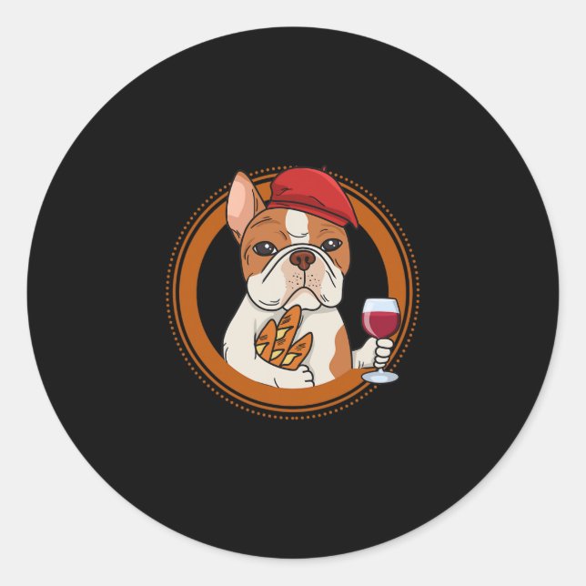 Design For A Frenchie Owner  Classic Round Sticker (Front)