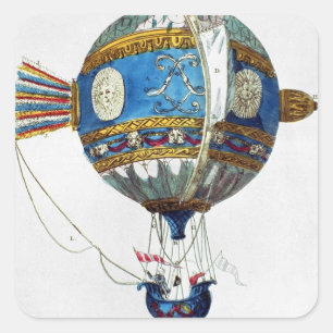Design for a hot-air balloon with a diameter of 12 square sticker