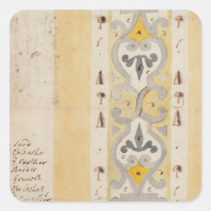 Design for a Knot Garden, Bush Hill, near Edmonton Square Sticker