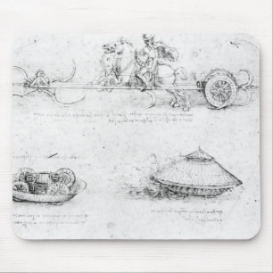 Design for a scythed chariot and armoured car mouse pad