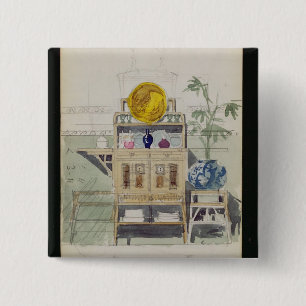 Design for a Sideboard, c.1860s-70s (w/c & pencil 15 Cm Square Badge