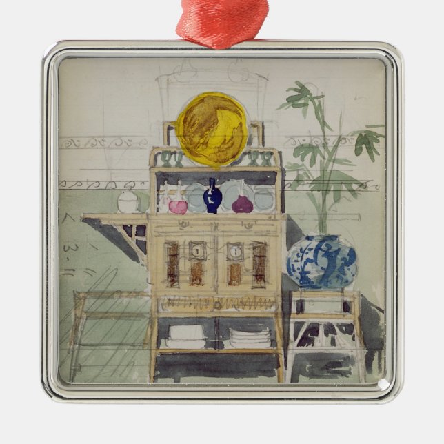 Design for a Sideboard, c.1860s-70s (w/c & pencil Metal Ornament (Front)