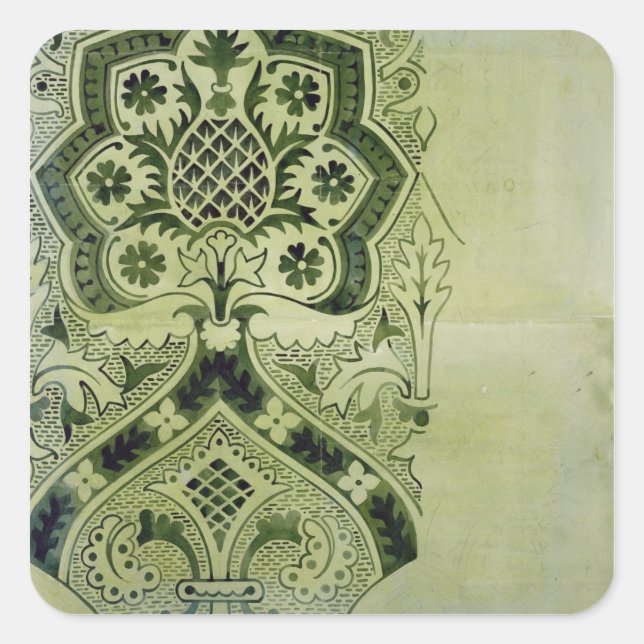 Design for an Ecclesiastical wallpaper print (ink Square Sticker (Front)