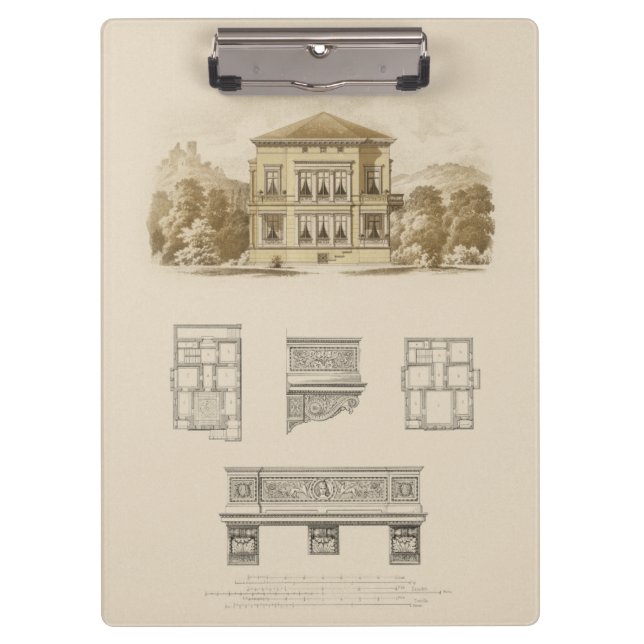 Design for an Estate with Interior Plans Clipboard (Front)