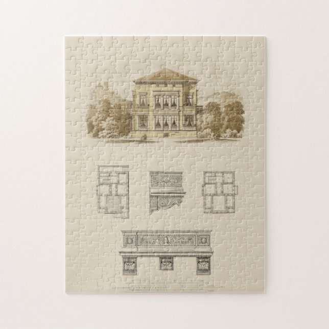 Design for an Estate with Interior Plans Jigsaw Puzzle (Vertical)