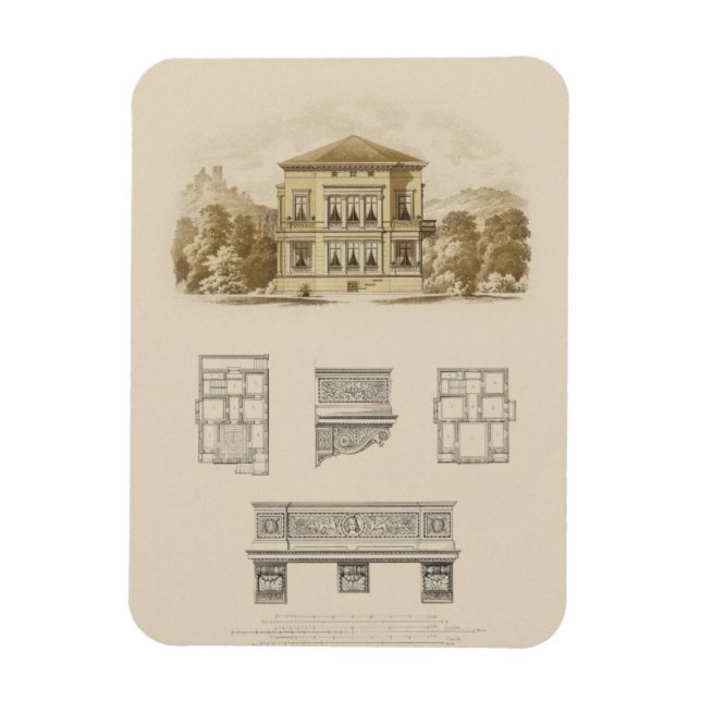 Design for an Estate with Interior Plans Magnet (Vertical)