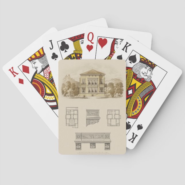 Design for an Estate with Interior Plans Playing Cards (Back)