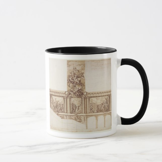 Design for Ceiling Walls and Staircase (pen, brown Mug (Right)
