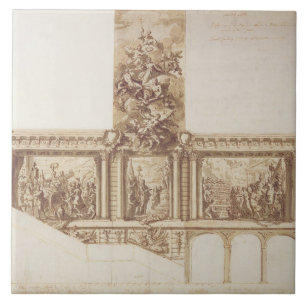 Design for Ceiling Walls and Staircase (pen, brown Tile