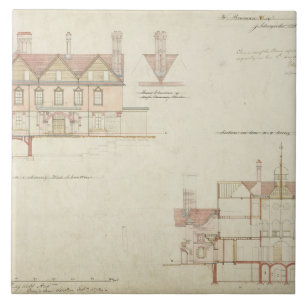 Design for Joldwyns, Surrey, 1872 (pen & ink and w Tile