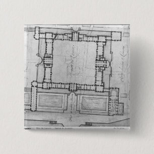 Design for the eastern buildings of the Louvre 15 Cm Square Badge