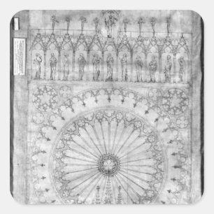 Design for the rose window and gallery of square sticker