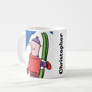 Design for the Skier to Personalise Coffee Mug