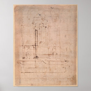 Design for the tomb of Pope Julius II Poster