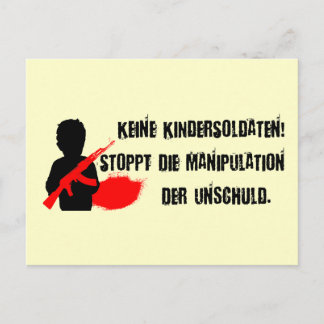 Design für Kinderrechte: Keine Kindersoldaten! Postcard