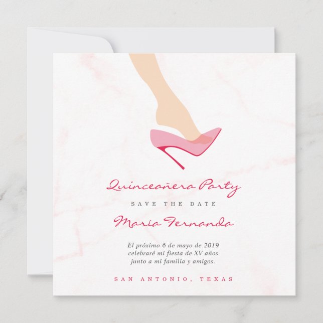 Design Glass Shoe for Quinceañera Party (Front)