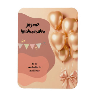 Design gleaming golden balloons with editable text magnet