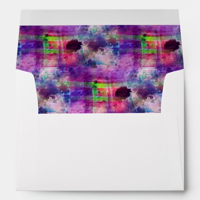 Design green, purple texture watercolor envelopes (Back (Bottom))