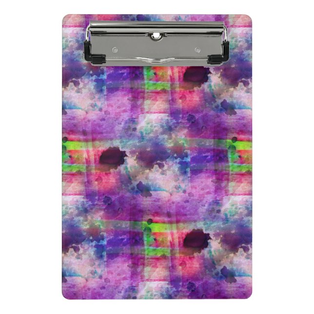 Design green, purple texture watercolor mini clipboard (Front)