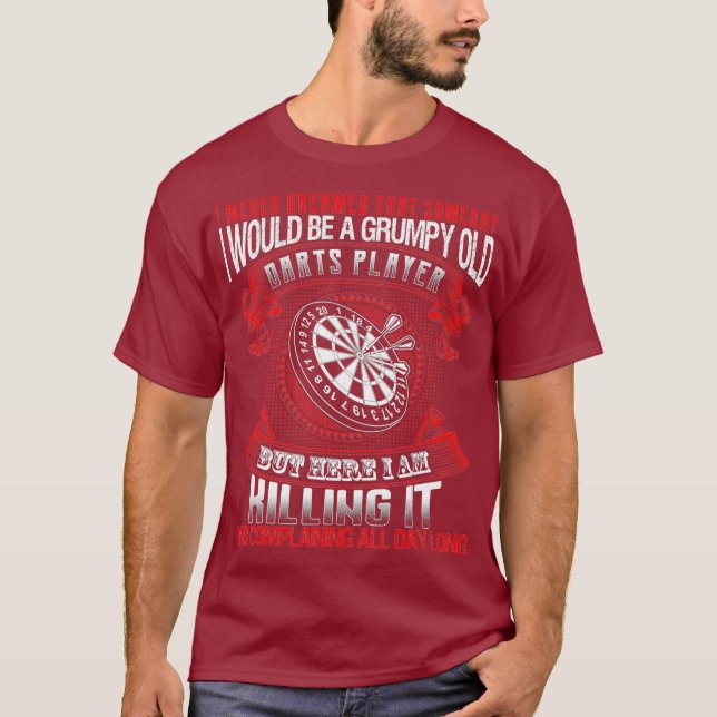 Design Grumpy Old Darts Player T-Shirt (Front)